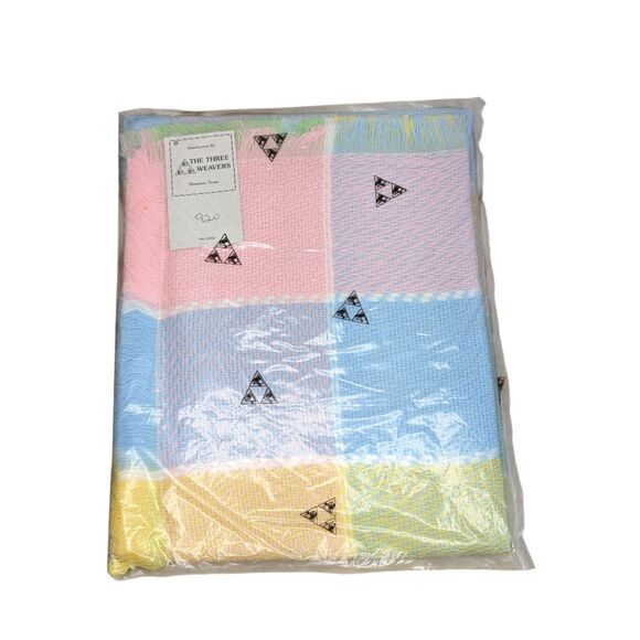 NEW Vtg Three Weavers Unisex Handwoven Baby Blanket 36 x 38 Cottagecore Acrylic - Picture 2 of 7